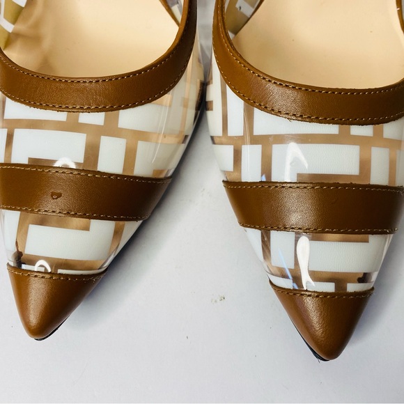 FENDI Colibri FF Logo-printed 105mm Pumps In Neutrals. Authentic and New - Picture 5 of 16